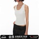 TANK 合体剪裁 TOP JCAESAR 工字背心 高织数坑条面料 u型领 透气