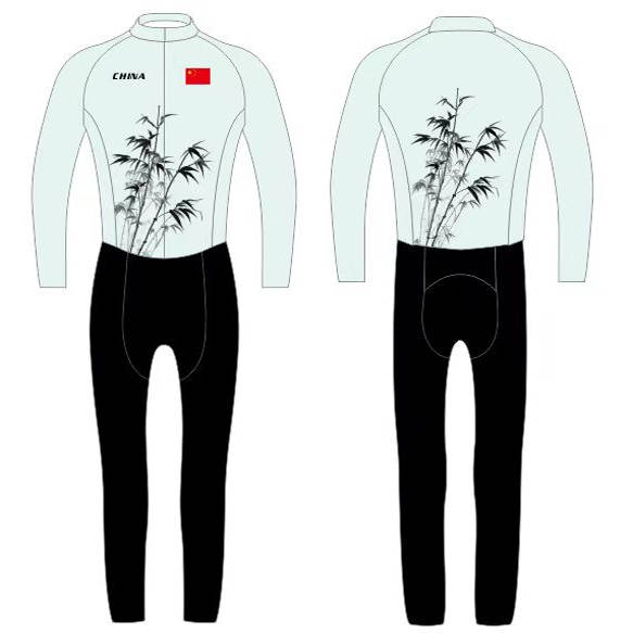 新款大道短道速滑服儿童短道轮滑服训练服竹子大花袄运动服轮滑服