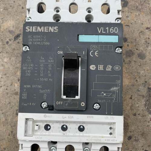 议价西门子断路器VL160，型号3VL2716-1AA34-0A可维修