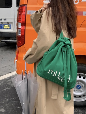 9class双肩帆布包大容量水桶包