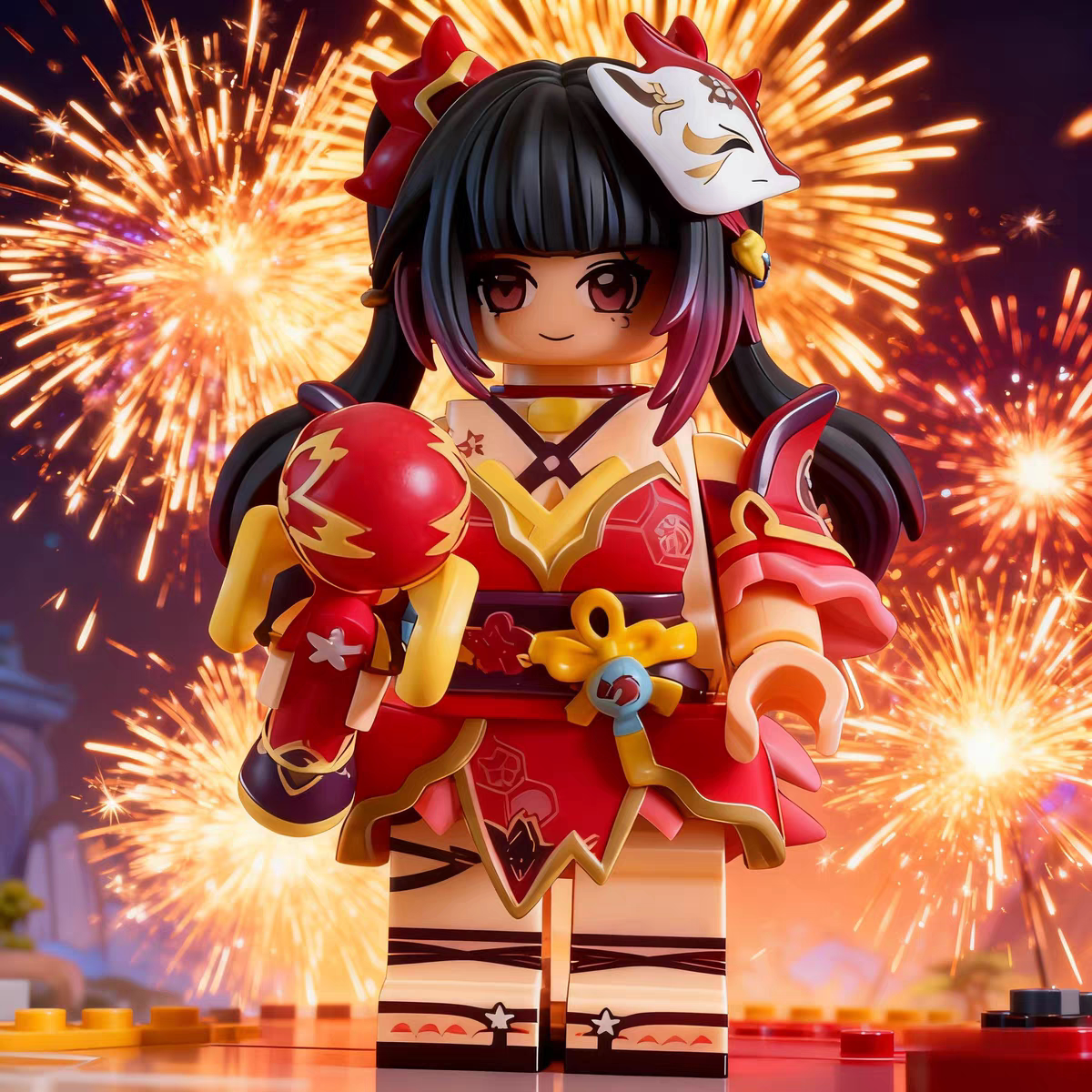2026新品崩坏星穹铁道原神花火积木人仔火愚者二次元手办拼装玩具图片