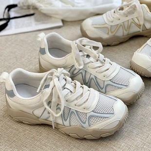 爆款超火透气网面运动德训鞋女款2026春季新款百搭休闲小白女鞋子