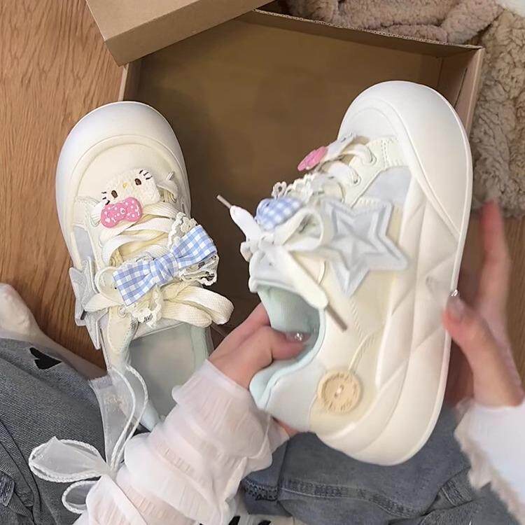 小众设计感厚底面包鞋女2026新款春季可爱鞋子学生运动大头小白鞋