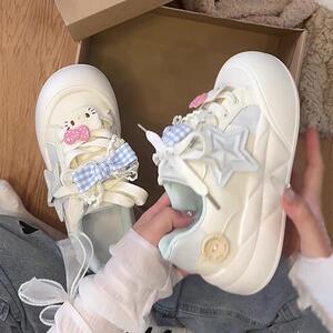 小众设计感厚底面包鞋女
