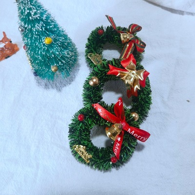 DOLLHOUSE布娃娃屋配件DIY圣诞节场景模型气氛摆件迷你蝴蝶结草圈