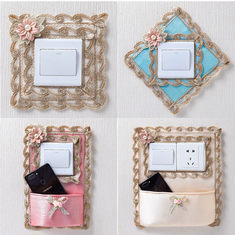 开关贴墙贴插座保护套家用布艺简约现代创意个性自粘北欧风饰品