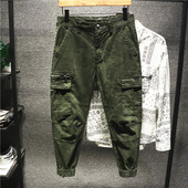 ins潮流机能束脚休闲裤 裤 男春秋季 man美式 军事风潮牌迷彩工装