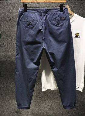 Hi man北欧小众简约复古气质夏季薄款工装裤男士潮流小直筒休闲裤