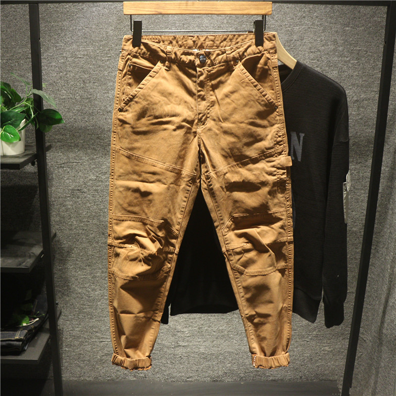 himan港味复古街头超正工装裤