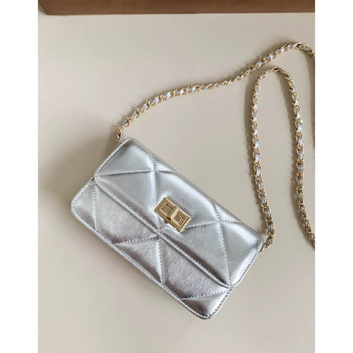 Маленькая сумка через плечо, цепь, сумка для телефона, из натуральной кожи, на цепочке