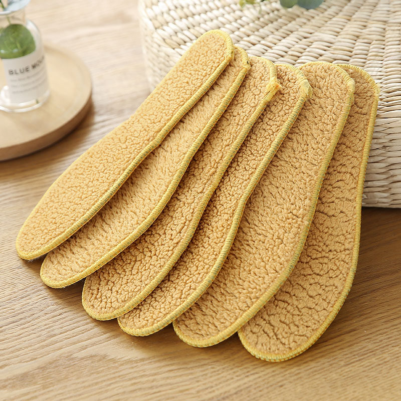 保暖鞋垫冬季男女加绒加厚仿羊毛软底舒适棉鞋垫防臭吸汗透气毛绒