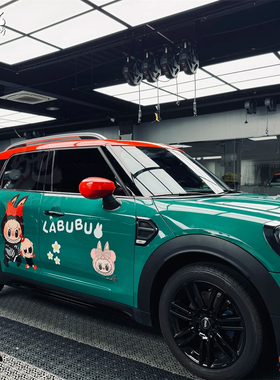 宝马MINIF60乡下人车贴拉花Cooper F56F55拉布布卡通车身贴纸装饰