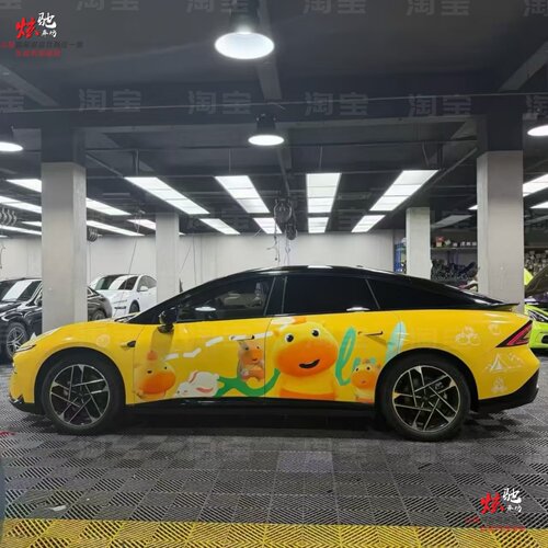 小鹏P7+水豚噜噜车贴拉花M03 宝马3系 奔驰C260奥迪卡通车身贴纸
