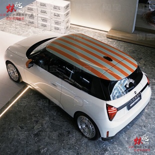 宝马MINICooperF56电动MINI 定制贴纸 J01条纹顶车贴拉花F54