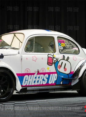 大众甲壳虫车贴拉花 芭蕾猫高尔夫MINIF56卡通个性改装车身贴纸