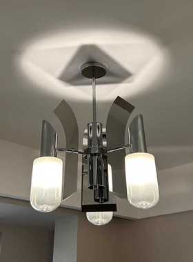 中古风太空时代UFO吊灯亮银色极简包豪斯风格意大利设计师款灯具