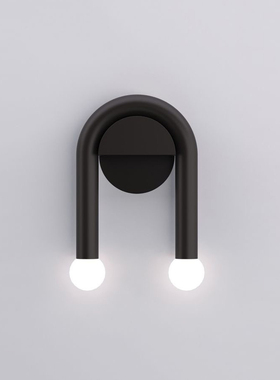 北欧简约创意客厅卧室床头书房酒店过道设计师极简铁艺背景墙壁灯