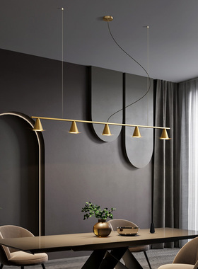 北欧纯铜现代简约餐厅吧台吊灯个性创意岛台办公室设计师轻奢灯具