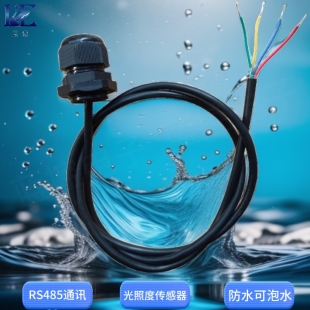 防水光照度传感器RS485通讯可泡水Modbus RTU协议工业级光照模块