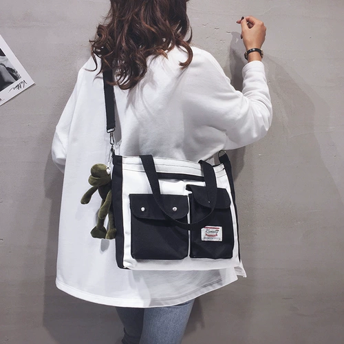 Шоппер, японская брендовая сумка для телефона, вместительный и большой тканевый мешок, вместительная и большая льняная сумка на одно плечо