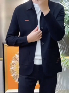 春季男士翻领开衫毛衣2026新款时尚潮流百搭休闲青年气质针织外套