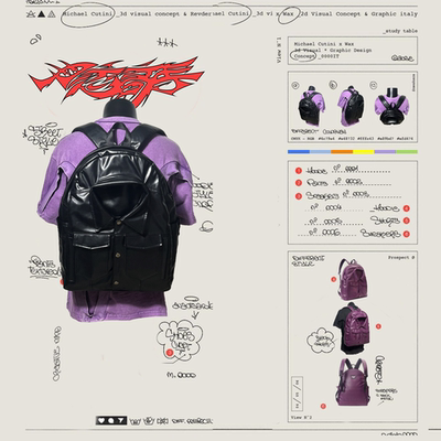 男女通用双肩包涤纶小众设计