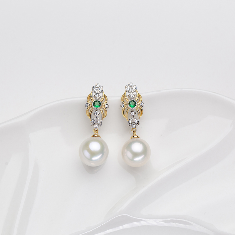 复古精致“龙珠”耳环 11-12mm S925 2179H00DY