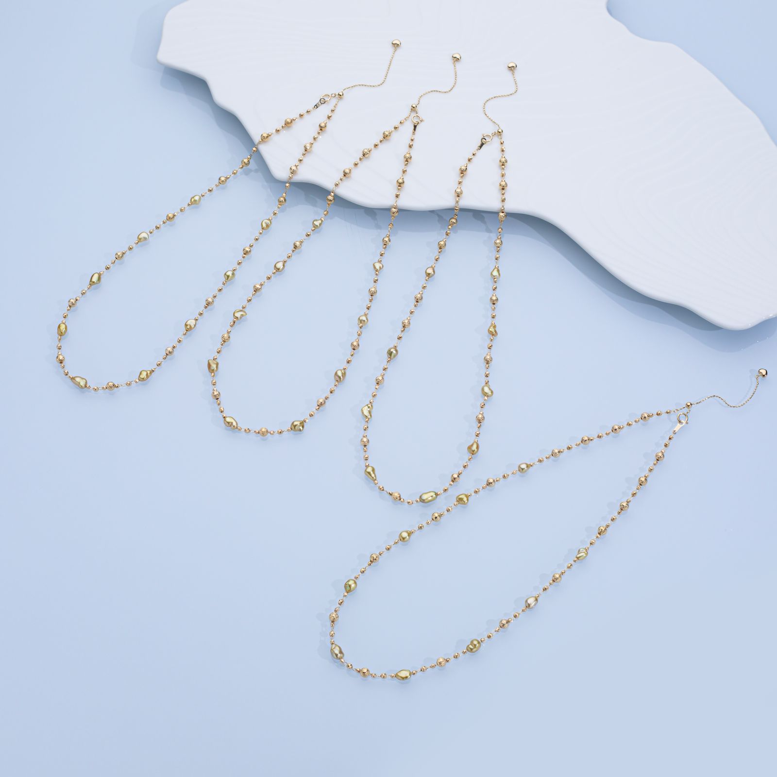 “鎏金”野生KeShi项链 18K金 多样性发一 5mm± 2751H00DY