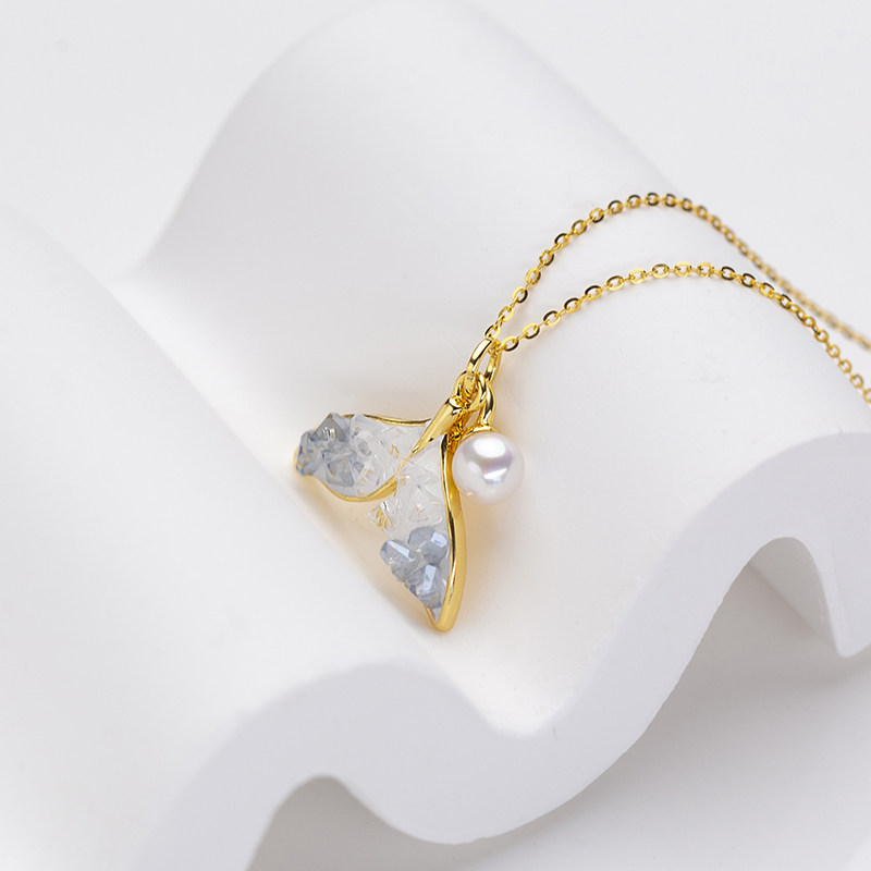 “碎碎冰”美人鱼正圆珍珠吊坠 5-6mm （不含链子）2182H00DY