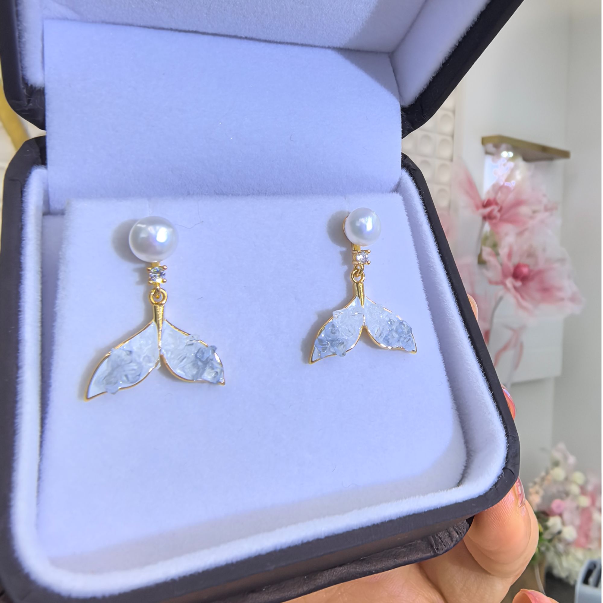 “碎碎冰”美人鱼耳环 s925银 5-6mm 2150H00DY