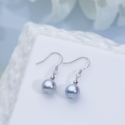 海水真多麻简约复古款耳钩7.5-8mmS925 2774H00DY