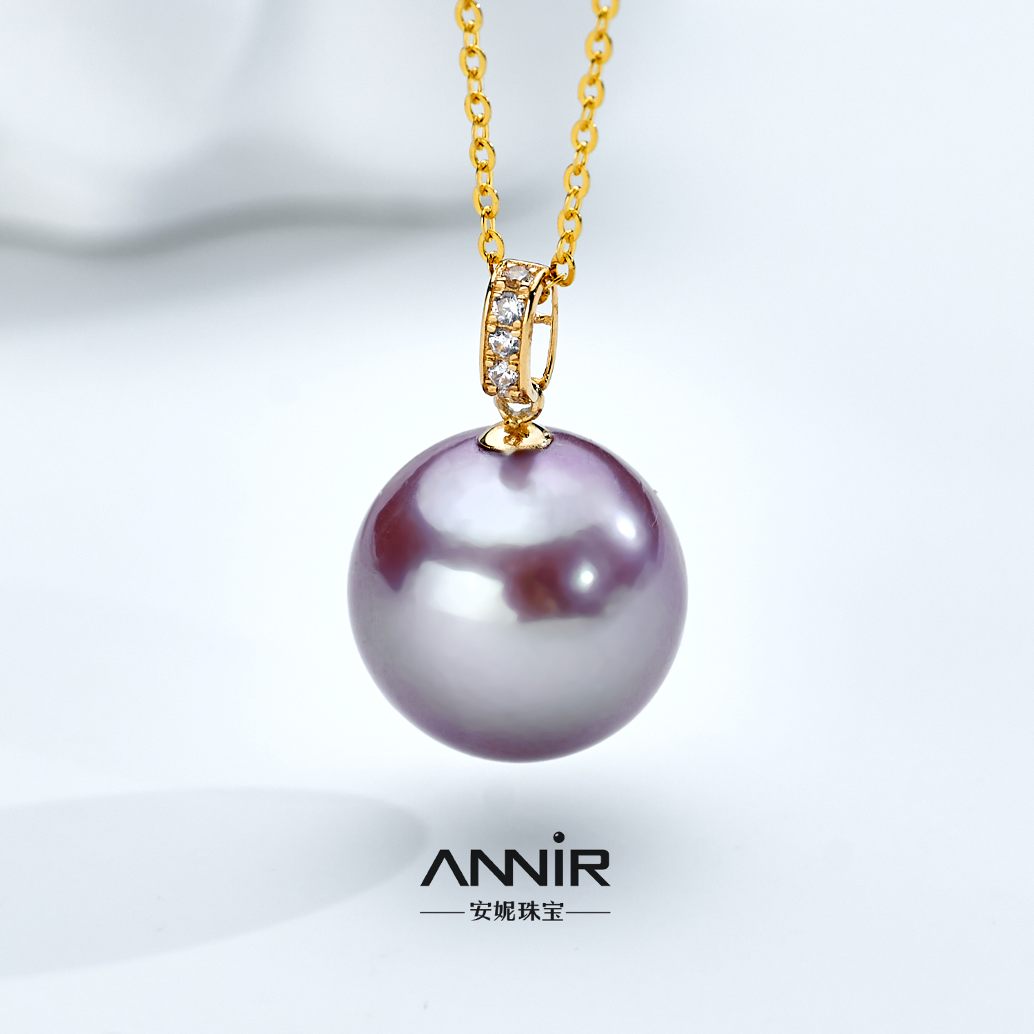 “洛神紫”大龙珠吊坠 13-14mm 18K金 1875H00DY（S925银链）