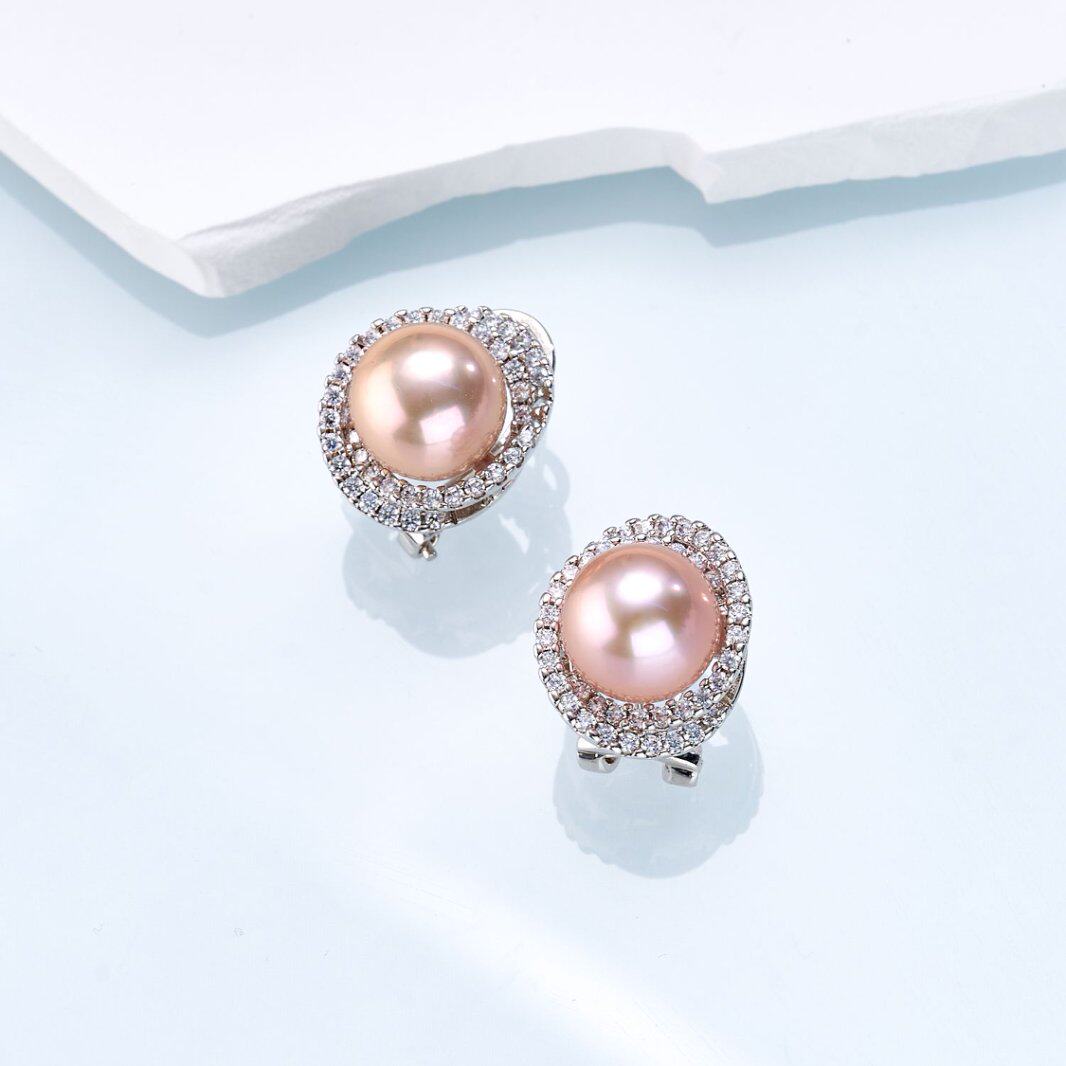 “三生三世”鸟巢款紫珠耳钉 11-12mm  2710H00DY