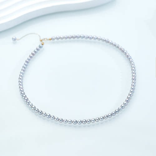 “小银河”正圆海水Akoya珍珠项链 4-5mm 18K金