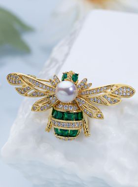 “蜜蜂”正圆海水Akoya胸针 2750H00DY