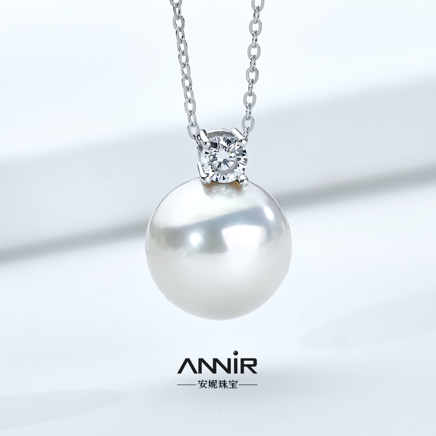 戴妃龙珠吊坠11-12mm银链