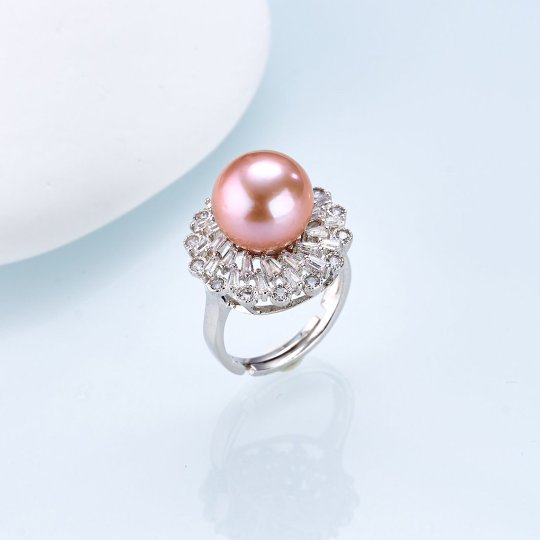 “紫气东来”极光珍珠紫珠戒指 11-12mm 2711H00DY