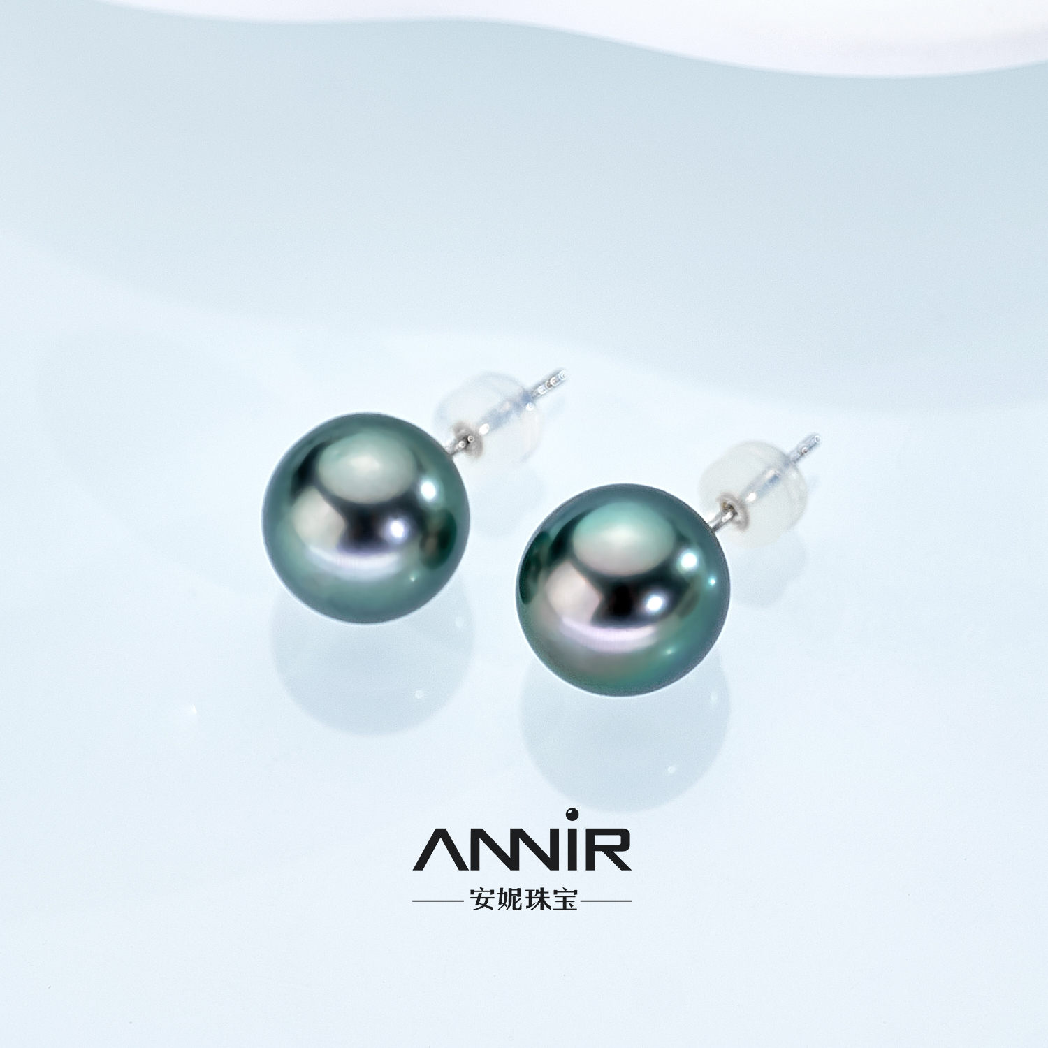 大溪地耳钉8-9mm18K金