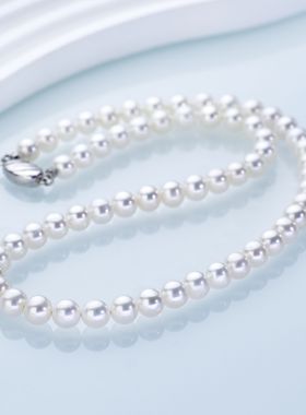 “王牌”之正圆无核珍珠项链 7±mm S925银 1366H00DY 不含定位扣