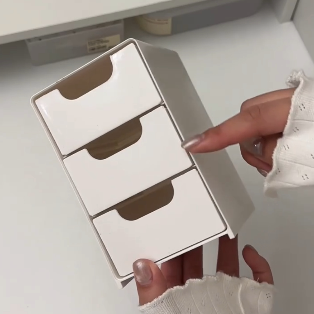 迷你桌面小型储物盒家具办公整理神器首饰口红多层戒指桌面收纳盒