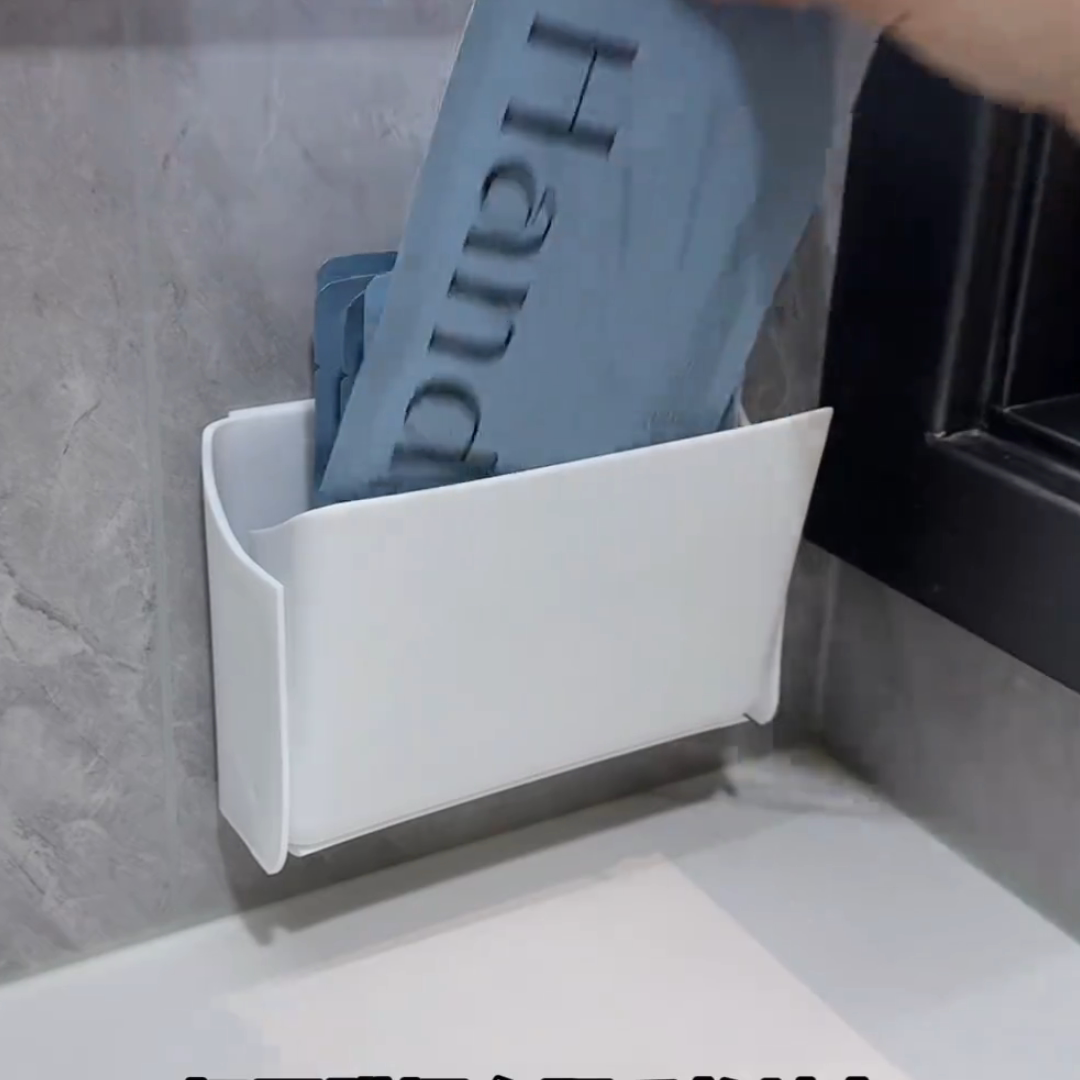 折叠壁挂面膜收纳盒卫生间免打孔化妆品盒子防尘卫生巾整理