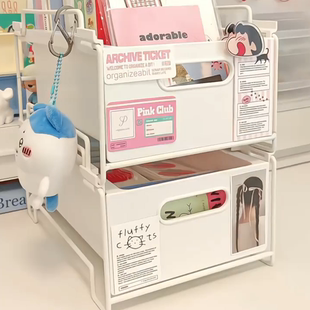 厨房橱柜收纳盒抽拉可重叠置物架水槽下铁艺拉篮杂物整理收纳盒