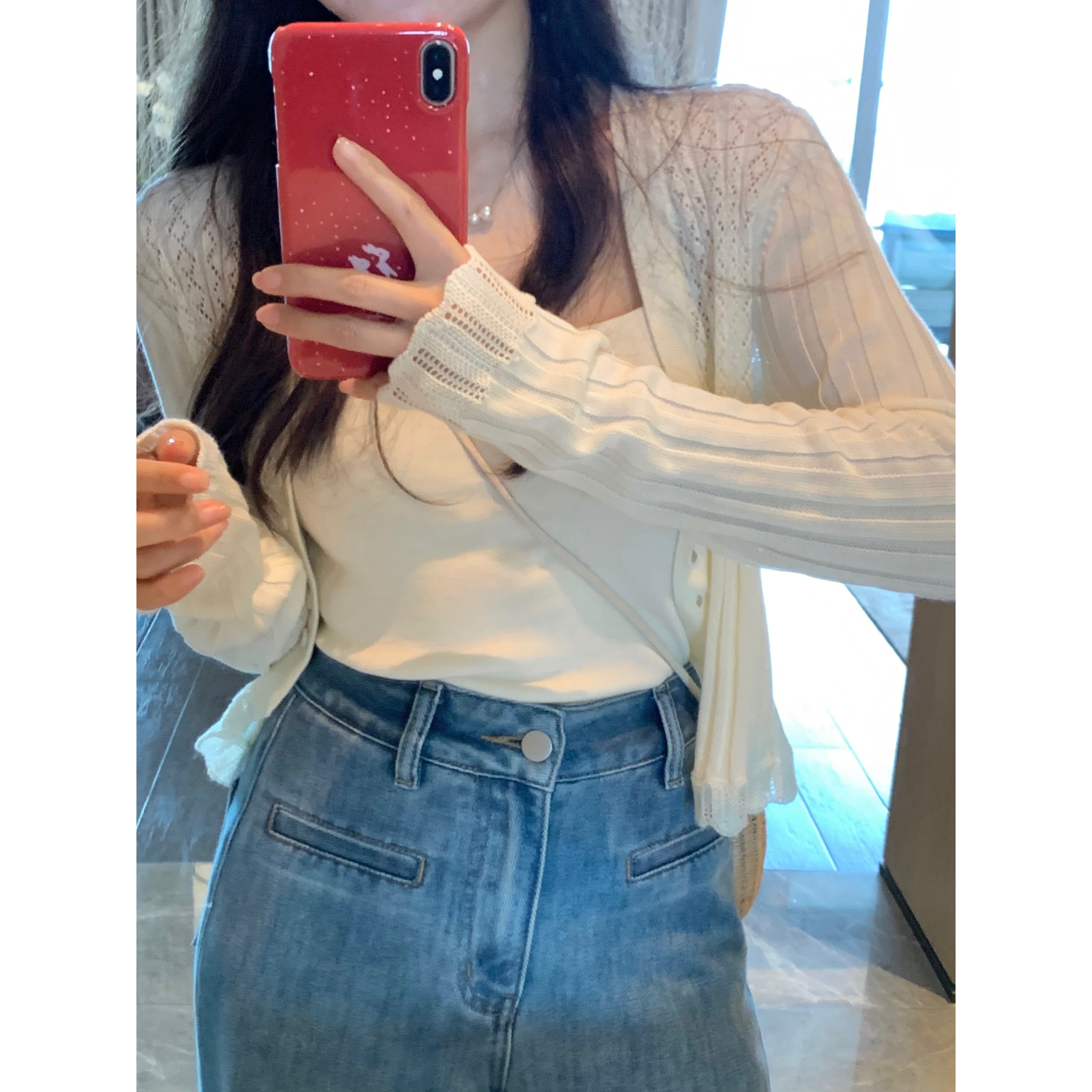 张羞羞兰精天丝针织套装防晒凉感