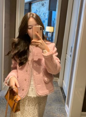张羞羞韩系小香风羊毛短外套女