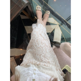 张羞羞 月光华尔兹/法式百搭直筒蕾丝半裙秋冬女