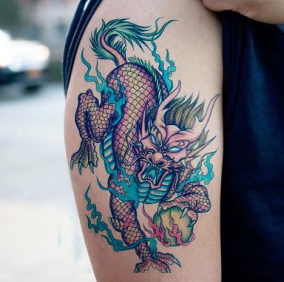 纹身贴防水男 持久胸前麒麟纹身 胳膊花臂火麒麟刺青贴纸神兽贴纸