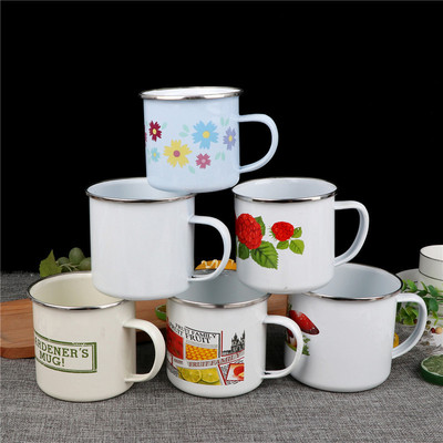 加厚搪瓷茶杯口杯包边豆浆杯水杯