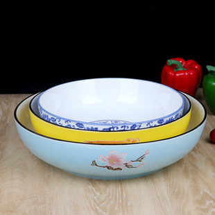 彩釉大汤碗家用特大号汤盆创意酸菜鱼碗大盆大码面碗餐具陶瓷大碗