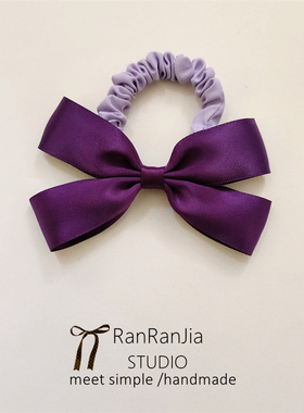 5件包邮 儿童发饰女孩头饰深紫色蝴蝶结发圈扎马尾肠圈扎辫子皮筋