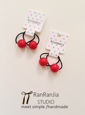 5件包邮 儿童发饰女孩头饰新年红色发圈宝宝扎辫子橡皮筋小号头绳